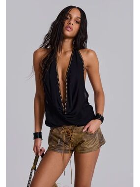 Jaded London Tatiana Backless Halter Top, Like New, size 6